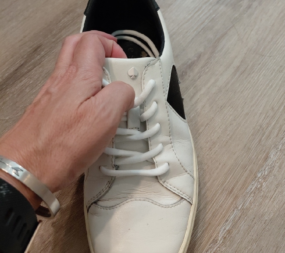 kate spade White and Black Leather Women Sneakers - Picture 3 of 7